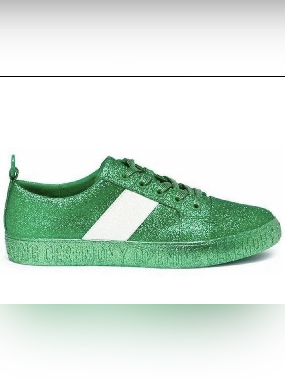 Opening Ceremony Green Glitter Lace Sneakers size EU 39 US 8.5